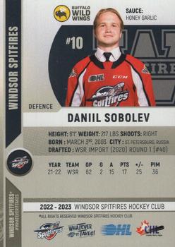2022-23 Windsor Spitfires (OHL) #NNO Daniil Sobolev Back