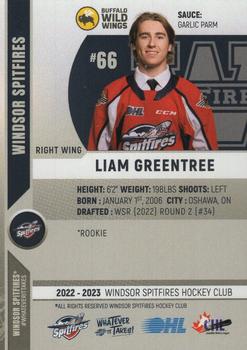 2022-23 Windsor Spitfires (OHL) #NNO Liam Greentree Back