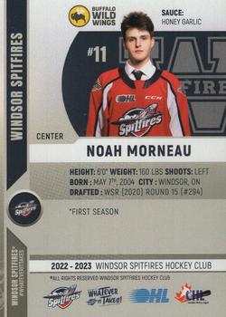 2022-23 Windsor Spitfires (OHL) #NNO Noah Morneau Back
