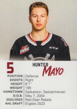 2022-23 Red Deer Rebels (WHL) #NNO Hunter Mayo Back