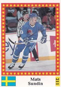 1991 Semic Ishockey (Norwegian) Stickers #211 Mats Sundin Front
