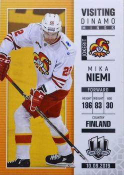 2018-19 BY Cards Visiting Dinamo Minsk #VDMm/2018-15 Mika Niemi Front