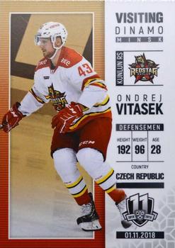 2018-19 BY Cards Visiting Dinamo Minsk #VDMm/2018-137 Ondrej Vitasek Front