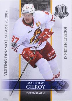 2017-18 BY Cards Visiting Dinamo Minsk #VD-010 Matthew Gilroy Front