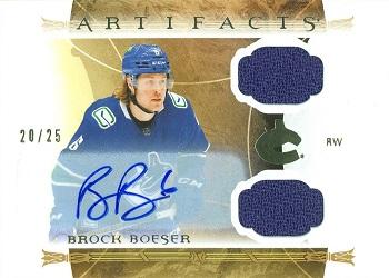 2022-23 Upper Deck Artifacts - Horizontal Auto Material Gold #103 Brock Boeser Front