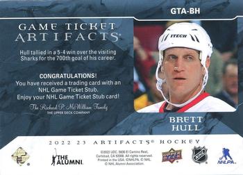 2022-23 Upper Deck Artifacts - Game Ticket Artifacts #GTA-BH Brett Hull Back