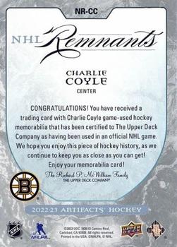 2022-23 Upper Deck Artifacts - NHL Remnants #NR-CC Charlie Coyle Back