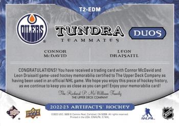 2022-23 Upper Deck Artifacts - Tundra Teammates Duos #T2-EDM Connor McDavid / Leon Draisaitl Back