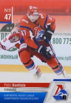 2015-16 KHL By Cards Lokomotiv Yaroslavl #LOK-17 Petri Kontiola Front