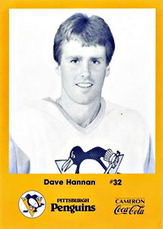1986-87 Cameron Coca-Cola Pittsburgh Penguins #NNO Dave Hannan Front