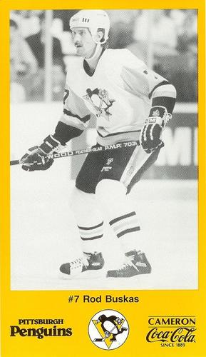 1988-89 Cameron Coca-Cola Pittsburgh Penguins #NNO Rod Buskas Front