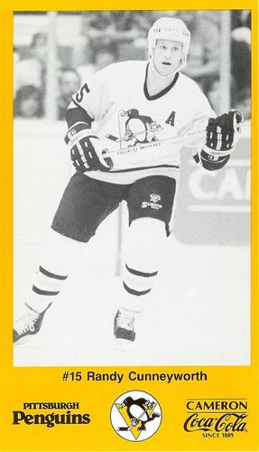 1988-89 Cameron Coca-Cola Pittsburgh Penguins #NNO Randy Cunneyworth Front