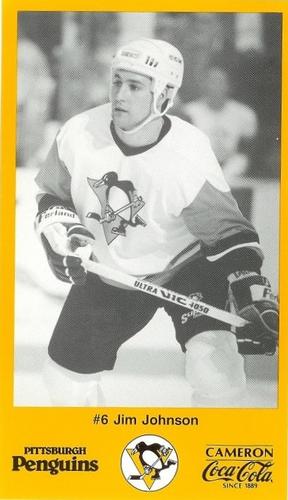 1988-89 Cameron Coca-Cola Pittsburgh Penguins #NNO Jim Johnson Front