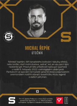 2022-23 SportZoo HC Sparta Praha #13 Michal Repik Back