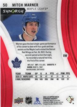 2021-22 Upper Deck Synergy - Red #50 Mitch Marner Back