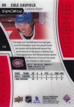 2021-22 Upper Deck Synergy - Red #99 Cole Caufield Back
