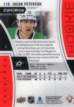 2021-22 Upper Deck Synergy - Red #116 Jacob Peterson Back