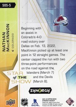 2021-22 Upper Deck Synergy - Star of the Show #SOS-5 Nathan MacKinnon Back