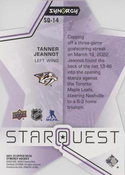 2021-22 Upper Deck Synergy - Star Quest #SQ-14 Tanner Jeannot Back
