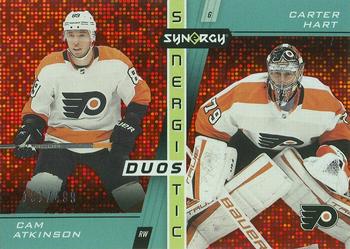 2021-22 Upper Deck Synergy - Synergistic Duos Stars Red #SD-18 Cam Atkinson / Carter Hart Front