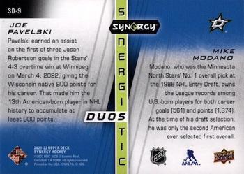 2021-22 Upper Deck Synergy - Synergistic Duos Stars and Legends Red #SD-9 Joe Pavelski / Mike Modano Back