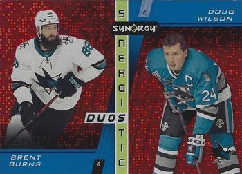 2021-22 Upper Deck Synergy - Synergistic Duos Stars and Legends Red #SD-13 Brent Burns / Doug Wilson Front