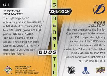 2021-22 Upper Deck Synergy - Synergistic Duos Stars and Rookies #SD-4 Steven Stamkos / Ross Colton Back