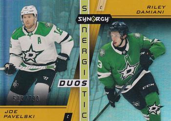 2021-22 Upper Deck Synergy - Synergistic Duos Stars and Rookies #SD-9 Joe Pavelski / Riley Damiani Front