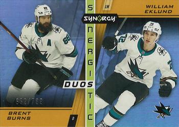 2021-22 Upper Deck Synergy - Synergistic Duos Stars and Rookies #SD-13 Brent Burns / William Eklund Front