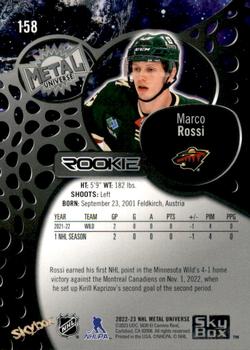 2022-23 SkyBox Metal Universe #158 Marco Rossi Back