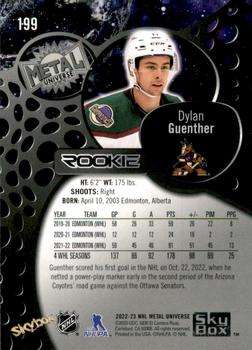 2022-23 SkyBox Metal Universe #199 Dylan Guenther Back