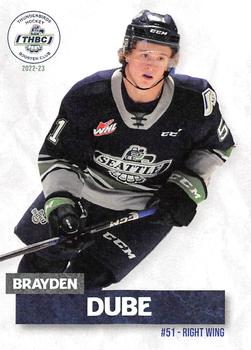 2022-23 Seattle Thunderbirds (WHL) Booster Club #NNO Brayden Dube Front
