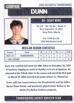 2022-23 Seattle Thunderbirds (WHL) Booster Club #NNO Coster Dunn Back