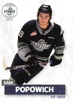 2022-23 Seattle Thunderbirds (WHL) Booster Club #NNO Sam Popowich Front