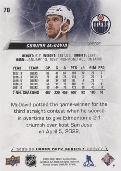 2022-23 Upper Deck - Silver Foil #70 Connor McDavid Back