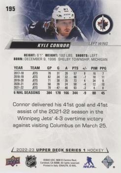 2022-23 Upper Deck - Silver Foil #195 Kyle Connor Back