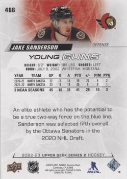 2022-23 Upper Deck - Silver Foil #466 Jake Sanderson Back