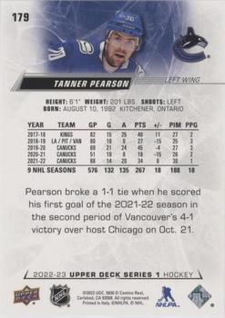 2022-23 Upper Deck - Speckled Rainbow Foil #179 Tanner Pearson Back