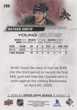 2022-23 Upper Deck - Speckled Rainbow Foil #206 Nathan Smith Back
