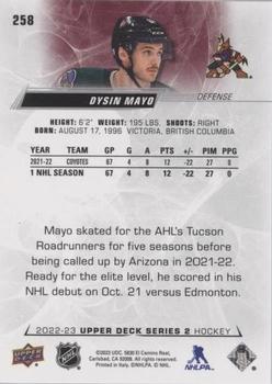 2022-23 Upper Deck - Speckled Rainbow Foil #258 Dysin Mayo Back