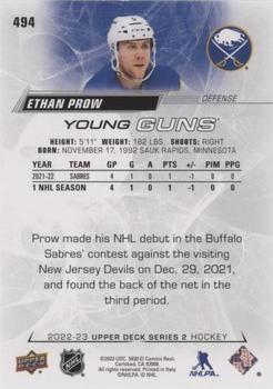 2022-23 Upper Deck - Speckled Rainbow Foil #494 Ethan Prow Back