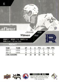 2022-23 Upper Deck AHL #6 Jesse Ylonen Back