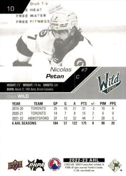2022-23 Upper Deck AHL #10 Nicolas Petan Back