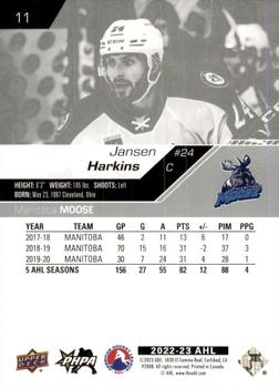2022-23 Upper Deck AHL #11 Jansen Harkins Back