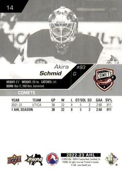 2022-23 Upper Deck AHL #14 Akira Schmid Back