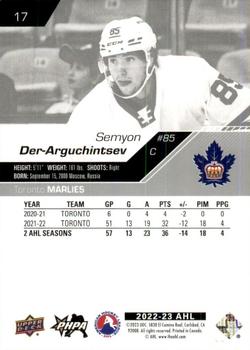 2022-23 Upper Deck AHL #17 Semyon Der-Arguchintsev Back