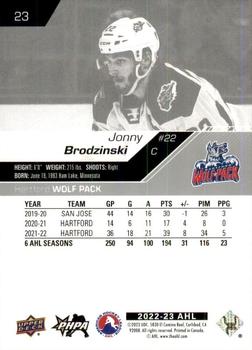 2022-23 Upper Deck AHL #23 Jonny Brodzinski Back