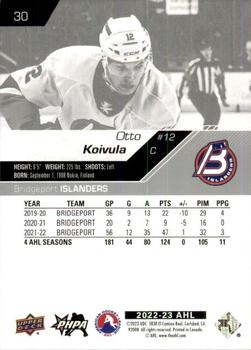2022-23 Upper Deck AHL #30 Otto Koivula Back