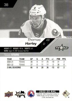 2022-23 Upper Deck AHL #38 Thomas Harley Back