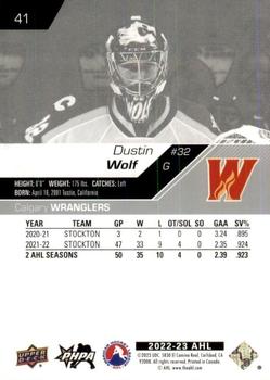 2022-23 Upper Deck AHL #41 Dustin Wolf Back